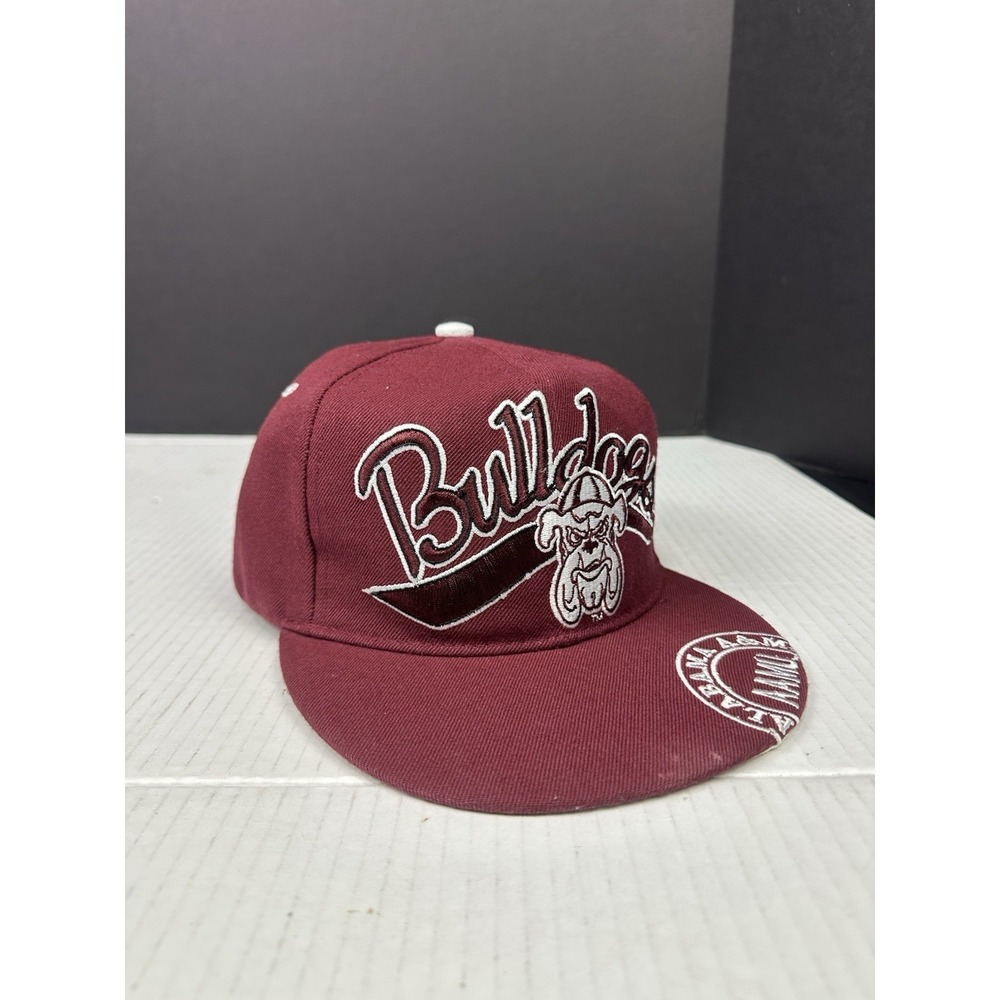 Alabama A&M Bulldogs SnapBack Mens Red Gray NCAA Football Team Script Logo